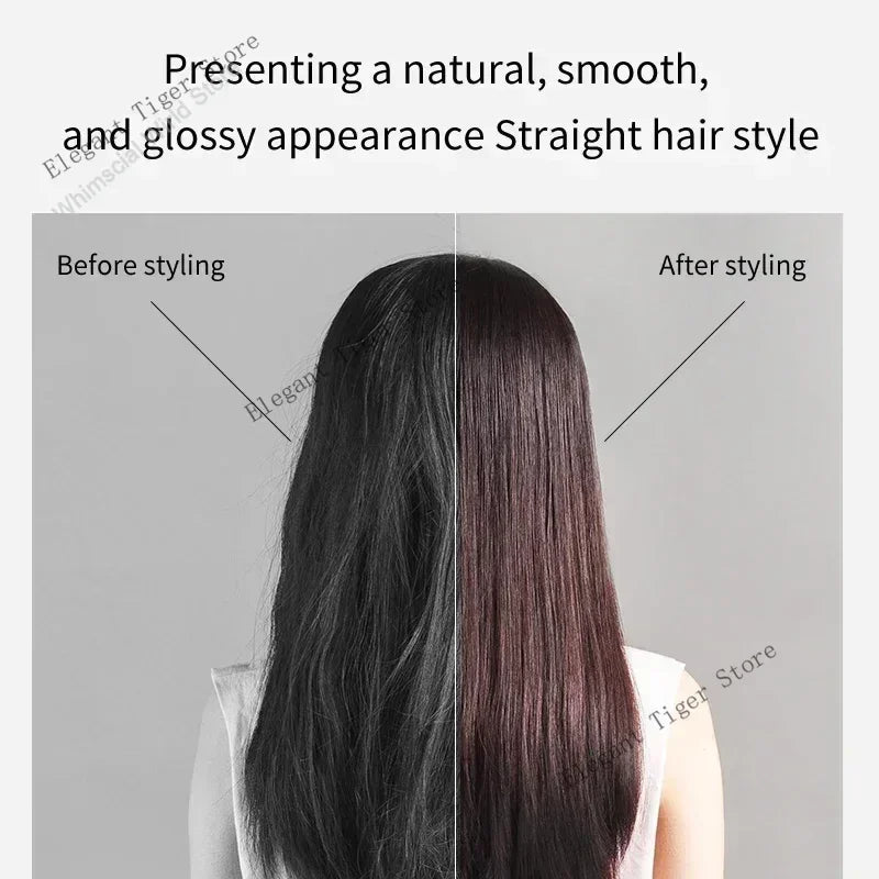 Lisseur et sèche-cheveux professionnel 2 en 1, fer à lisser chauffant à ions négatifs, outil de coiffage longue durée