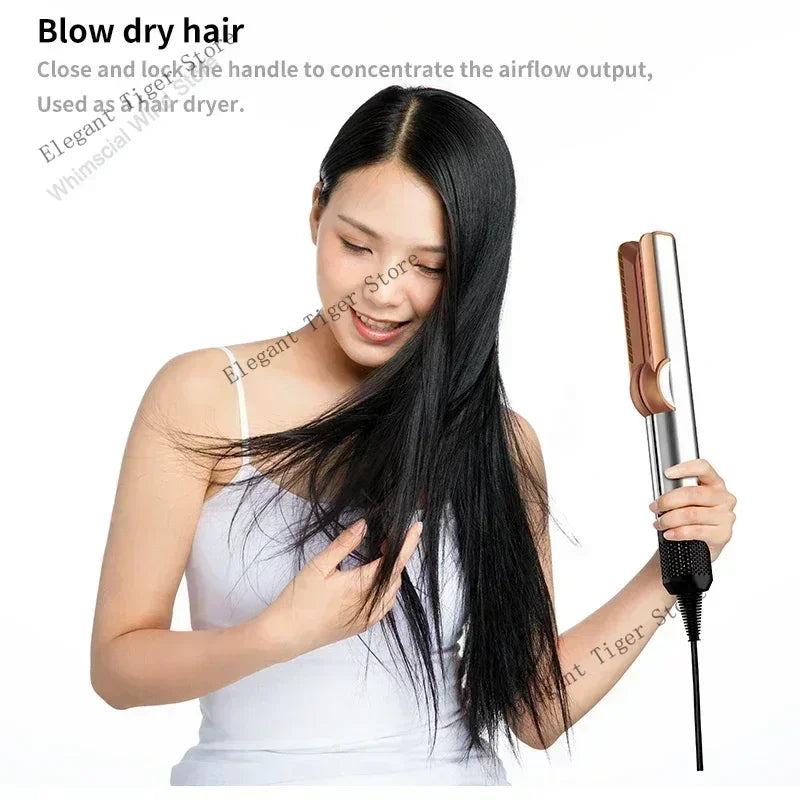 Lisseur et sèche-cheveux professionnel 2 en 1, fer à lisser chauffant à ions négatifs, outil de coiffage longue durée
